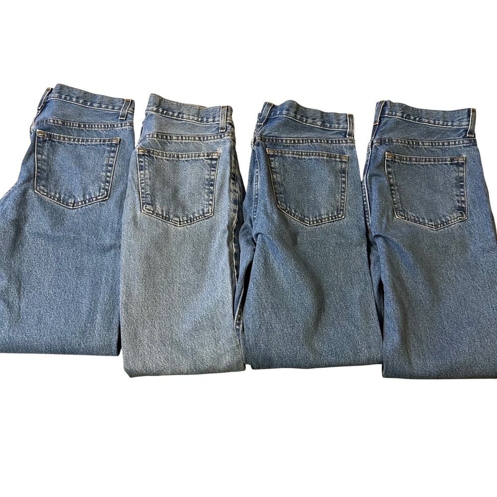 George Jeans Mens 32x34 Blue Lot of 4 Regular Fit Cotton Denim Outdoor Work Wear